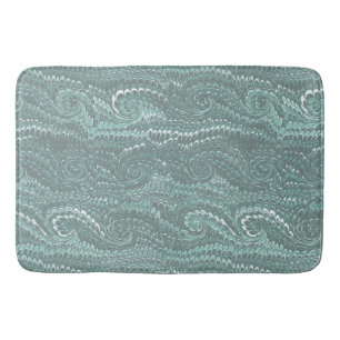 Moderne Abstracte Blue Swirls Marble Pattern Badmat