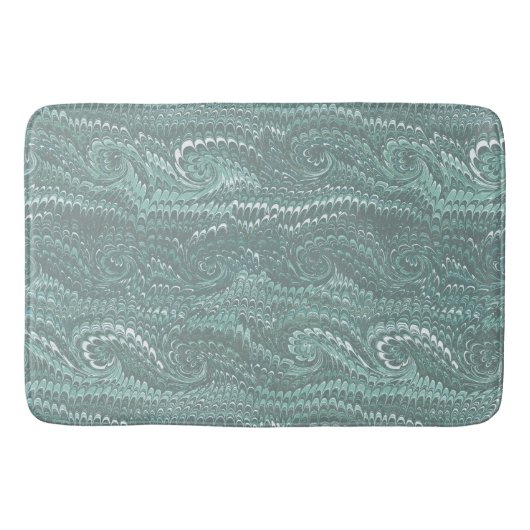 Moderne Abstracte Blue Swirls Marble Pattern Badmat (Voorkant)