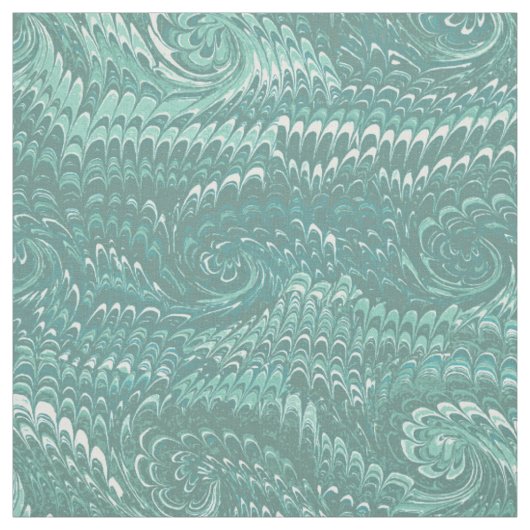 Moderne Abstracte Blue Swirls Marble Pattern Stof (Swatch)