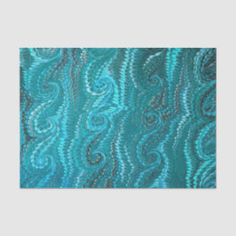 Moderne Abstracte Blue Swirls Marble Pattern Tissuepapier