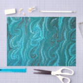 Moderne Abstracte Blue Swirls Marble Pattern Tissuepapier (Craft)