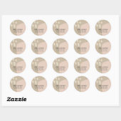 MODERNE ABSTRACTE BLUSH PEACH KRAFT ADRES RONDE STICKER (Vel)