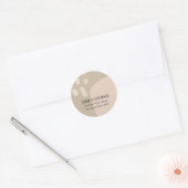 MODERNE ABSTRACTE BLUSH PEACH KRAFT ADRES RONDE STICKER (Envelop)