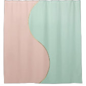Moderne Abstracte Blush Roze Mint Collectie Douchegordijn (Voorkant)