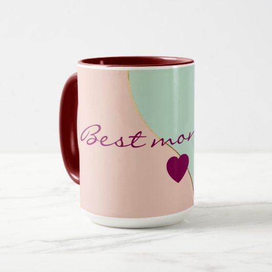 Moderne Abstracte Blush Roze Mint Collectie Mok (Voorkant links)