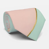 Moderne Abstracte Blush Roze Mint Collectie Stropdas (Opgerold)