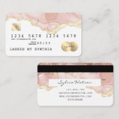 Moderne Abstracte Blush Waterverf Credit Kaart Sty Visitekaartje (Voorkant / Achterkant)