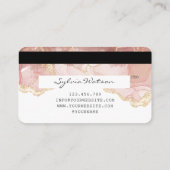 Moderne Abstracte Blush Waterverf Credit Kaart Sty Visitekaartje (Achterkant)