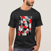Moderne Abstracte bogen Pattern Red Black Grey Tes T-shirt (Voorkant)