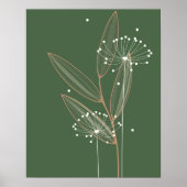 Moderne Abstracte Boho Bloemige Planten Kunst Deco Poster (Voorkant)