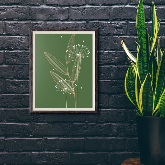 Moderne Abstracte Boho Bloemige Planten Kunst Deco Poster