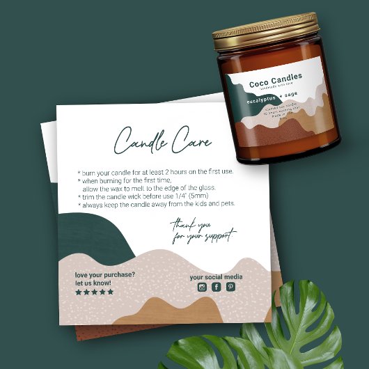 Moderne Abstracte Boho Candle Care Kaart