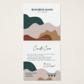 Moderne Abstracte Boho Candle Care Kaart (Voorkant /achterkant)