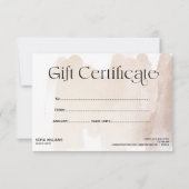 Moderne Abstracte Boho Certificate Cadecard (Achterkant)