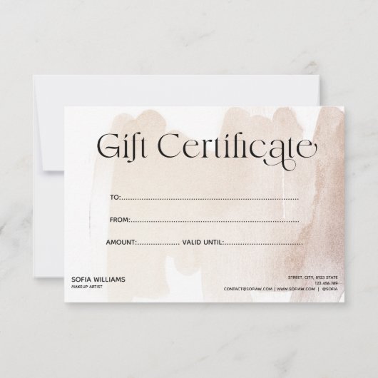 Moderne Abstracte Boho Certificate Cadecard (Achterkant)