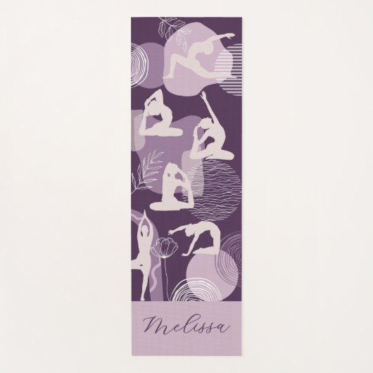 Moderne Abstracte Boho esthetische Paarse yogahoud Yogamat (Voorkant)