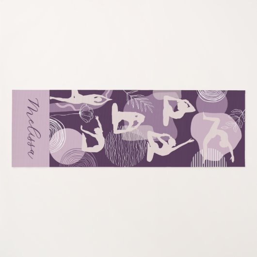 Moderne Abstracte Boho esthetische Paarse yogahoud Yogamat (Voorkant (horizontaal))
