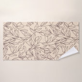 Moderne abstracte boho line art vertrekt patroon badhanddoek (Badhanddoek)
