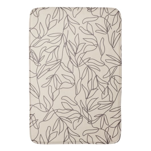 Moderne abstracte boho line art vertrekt patroon badmat (Voorkant Verticaal)