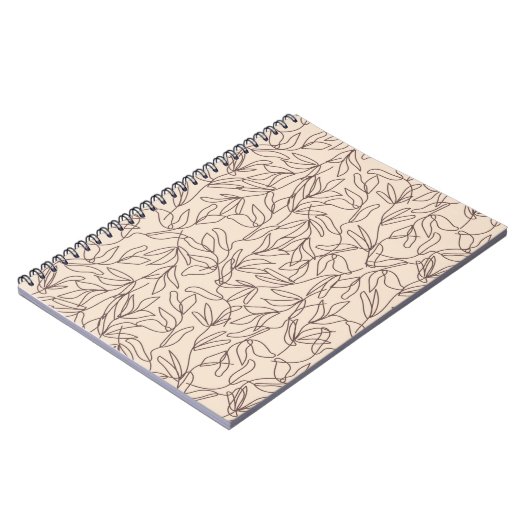 Moderne abstracte boho line art vertrekt patroon notitieboek (Linkerzijde)