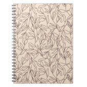 Moderne abstracte boho line art vertrekt patroon notitieboek (Voorkant)