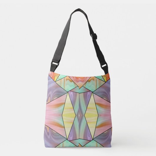 Moderne Abstracte boho Marble Art Crossbody Tas (Voorkant)