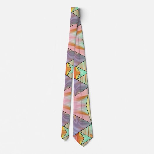 Moderne Abstracte boho Marble Art Stropdas (Achterkant)