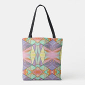 Moderne Abstracte boho Marble Art Tote Bag (Achterkant)