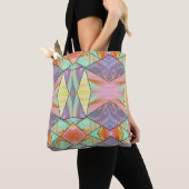 Moderne Abstracte boho Marble Art Tote Bag (Dichtbij)