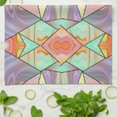 Moderne Abstracte Boho Marmeren Kunst Theedoek (Gevouwen)