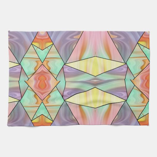 Moderne Abstracte Boho Marmeren Kunst Theedoek (Horizontaal)