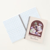 Moderne Abstracte Boho Paarse yogahouding Notitieboek (Binnen)