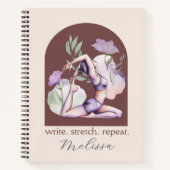 Moderne Abstracte Boho Paarse yogahouding Notitieboek (Voorkant)