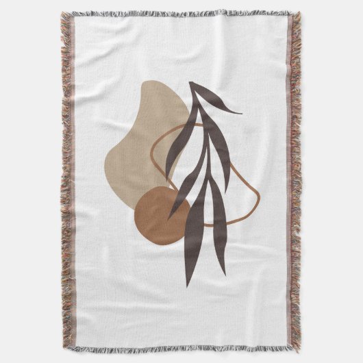 Moderne Abstracte Boho-Planten Deken (Voorkant Verticaal)