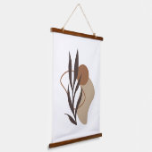 Moderne Abstracte Boho-Planten Hangend Wandkleed (Gebogen)