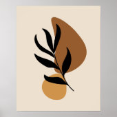 Moderne Abstracte Boho Planten Vormen Kunst Poster (Voorkant)