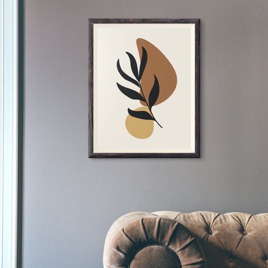 Moderne Abstracte Boho Planten Vormen Kunst Poster