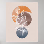 Moderne Abstracte Boho Plantenblad Kunst Poster (Voorkant)