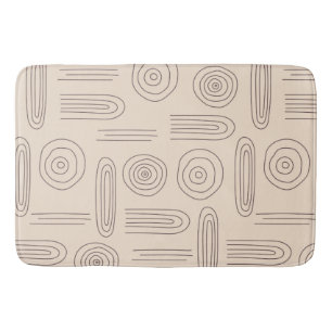Moderne abstracte boho regenboog, donkerbruin badmat