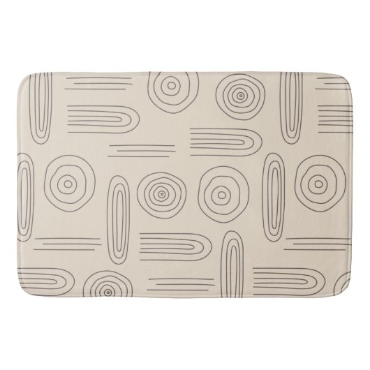 Moderne abstracte boho regenboog, donkerbruin badmat (Voorkant)