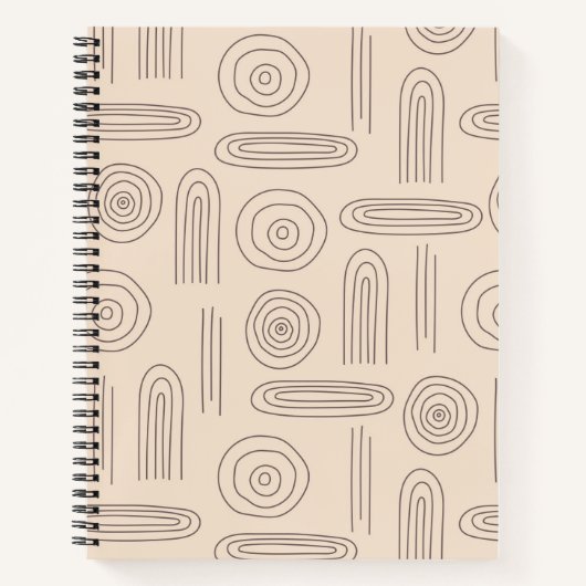 Moderne abstracte boho regenboog, donkerbruin notitieboek (Voorkant)