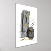 Moderne Abstracte Boho Style Black White Waterverf Folie Afdrukken (Laagn)