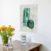 Moderne Abstracte Boho Style Green in Gold Waterve Folie Afdrukken (Laag (Keuken))