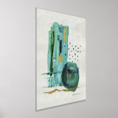 Moderne Abstracte Boho Style Green in Gold Waterve Folie Afdrukken (Laagn)