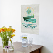 Moderne Abstracte Boho Style Waterverf Groen in go Folie Afdrukken (Laag (Keuken))