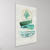 Moderne Abstracte Boho Style Waterverf Groen in go Folie Afdrukken (Laagn)
