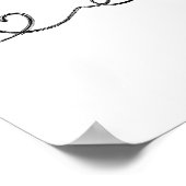 Moderne Abstracte borstel hart Continuous Line Art Poster (Hoek)