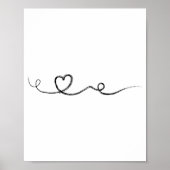 Moderne Abstracte borstel hart Continuous Line Art Poster (Voorkant)