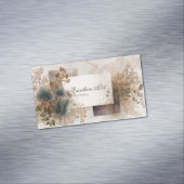 Moderne Abstracte botanische aardse collage Magnetisch Visitekaartje (Voorbeeld)