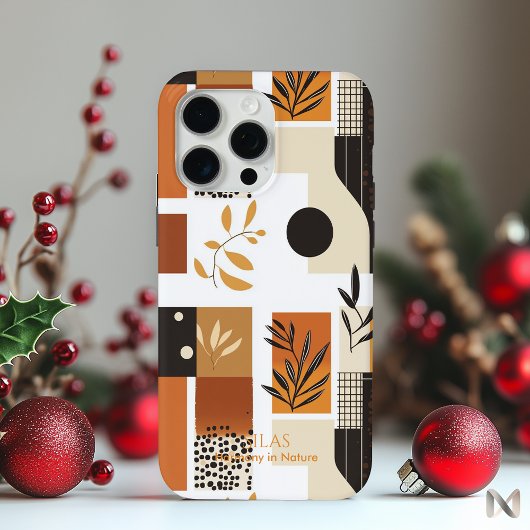 Moderne Abstracte Botanische Aardse Minimalist Case-Mate iPhone Case